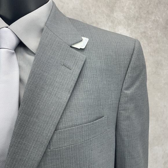 NEW Jos A Bank Mens 42R Gray 100% Wool Blazer Sport Coat Business Casual Suit - Picture 2 of 10